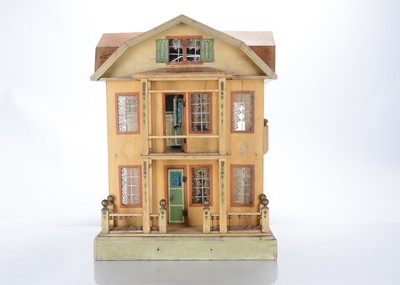 Lot 1565 - A Gottschalk wooden dolls’ house villa with open-sides, circa 1910