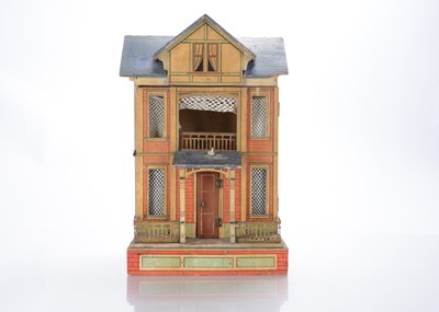 Lot 1571 - A small Gottschalk blue roof dolls’ house, circa 1908