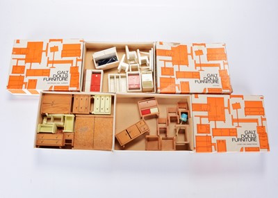 Lot 1580 - Three boxes of Galt Dolls Furniture