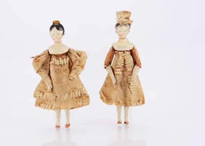 Lot 1581 - A Grodnerthal carved wooden dolls’ house couple