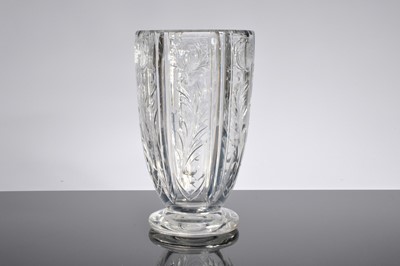 Lot 2 - A large and heavy cut glass vase