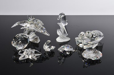 Lot 7 - A collection of eight Swarovski sea figures