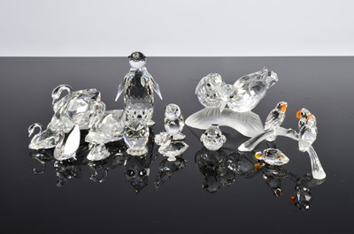 Lot 9 - A collection of twelve Swarovski birds
