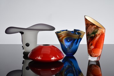 Lot 14 - Four second half 20th century studio glass items