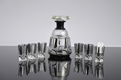 Lot 28 - An Art Deco Palda glass decanter and glasses set