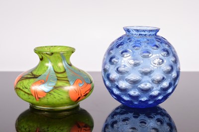 Lot 34 - A modern art glass posy vase and a blue glass spherical vase