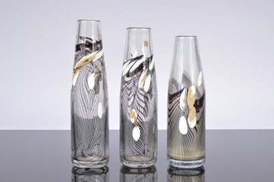 Lot 36 - A set of three graduated bottle vases by George Elliott RCA (1933-1988)