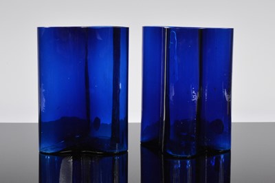 Lot 42 - A pair of modern Bohemien glass shaped vases