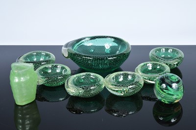 Lot 53 - A set of seven Whitefriars glass bowls and two other glass items