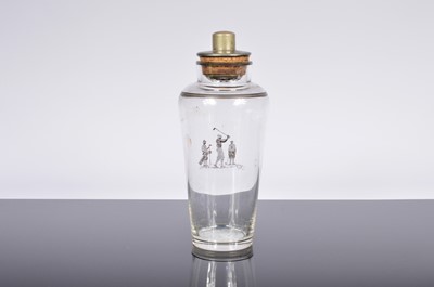Lot 54 - An Art Deco period golf related glass cocktail shaker