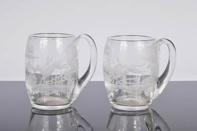 Lot 55 - A pair of 1960s glass tankards