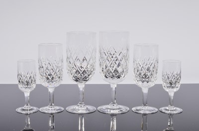 Lot 56 - A collection of c1960s Orrefors Glass "Elisabeth" pattern drinking glasses designed by Ingeborg Lundin