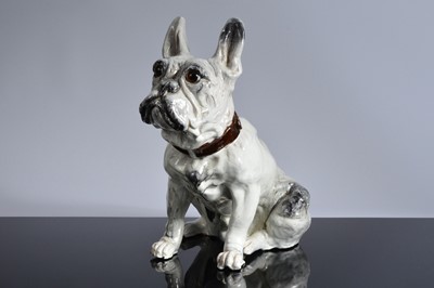 Lot 143 - A lifesize modern terracotta figure of a French bulldog