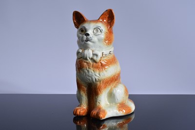 Lot 145 - A second half 20th century pottery figure of a pussy cat