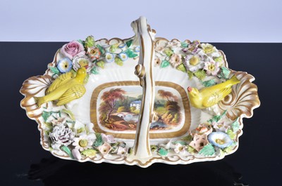 Lot 159 - A late Regency period Coalbrookdale Coalport porcelain basket dish