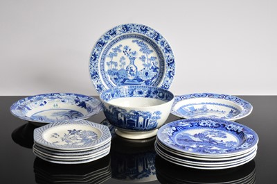 Lot 162 - Four Victorian blue and white pottery items