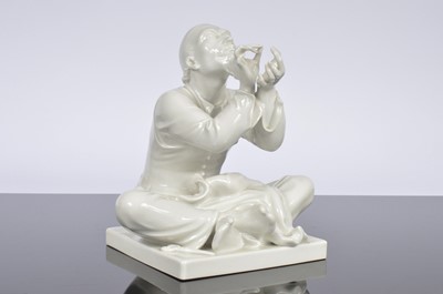 Lot 167 - A mid-20th century Meissen Blanc De Chine porcelain figure of a Chinese Tailor after Alexander Struck