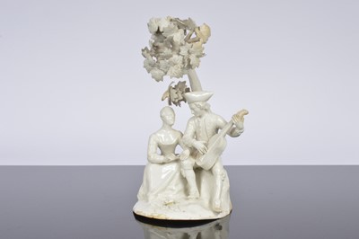 Lot 168 - An interesting Old Vienna Rococo Couple circa 1750 blanc de chine porcelain figural group
