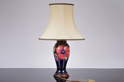 Lot 182 - A modern Moorcroft Pottery anemone pattern lamp base