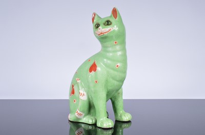 Lot 184 - A French porcelain Galle style pussy cat