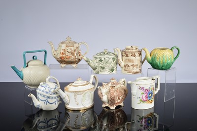 Lot 189 - Seven late 18th century and later teapots