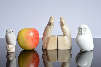 Lot 197 - A small Royal Copenhagen porcelain model of an owl and other items