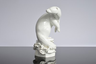 Lot 198 - A Weiss MeissenBlanc de Chine porcelain model of a sea otter after Max Esser