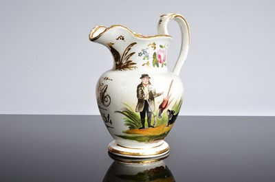 Lot 200 - A 19th century Staffordshire porcelain jug