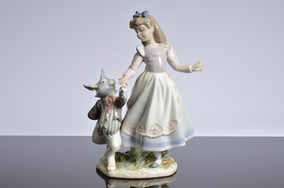 Lot 201 - A Lladro porcelain Alice in Wonderland figural group