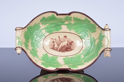 Lot 216 - A 19th century Drabware pottery dish