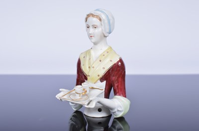 Lot 218 - A late 19th century German porcelain half doll