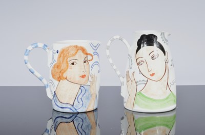 Lot 222 - Two modern pottery jugs by Michael Kay