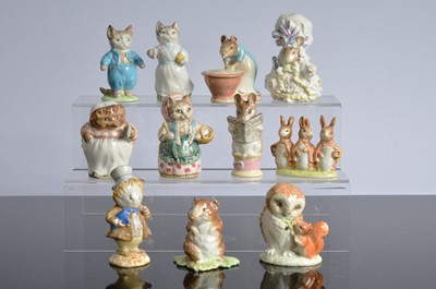 Lot 234 - Eleven Beswick Gold Stamped Beatrix Potter figures