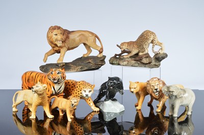 Lot 250 - A collection of ten Beswick African animal figures