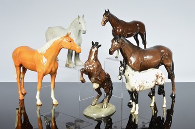Lot 258 - A collection of six gloss Beswick horses