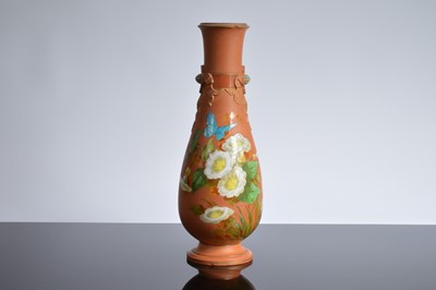 Lot 276 - A large terracota and painted vase