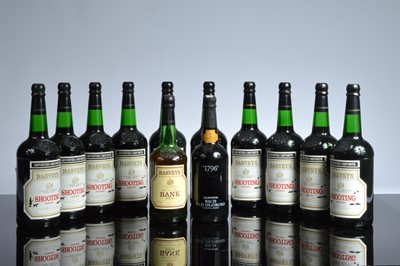 Lot 333 - A collection of twelve bottles of Harveys Sherry