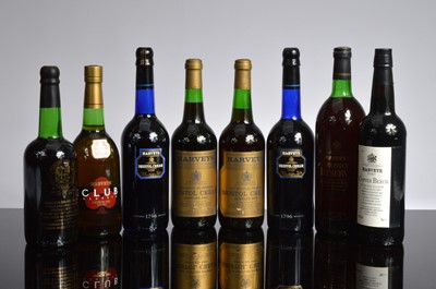 Lot 334 - a collection of eight bottles of Harveys Sherry