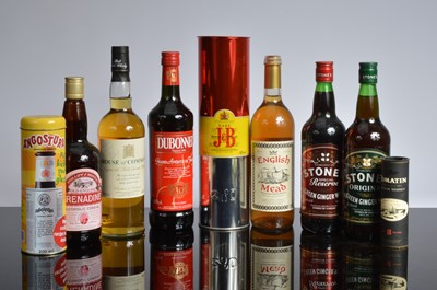 Lot 342 - A collection of nine alcoholic drinks