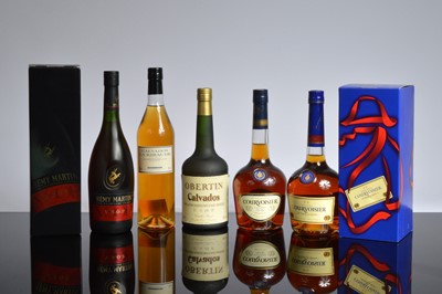 Lot 345 - Three bottles of Cognac and two bottle of Calvados