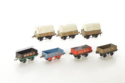 Lot 41 - French Hornby 0 Gauge group of Goods wagons (7)
