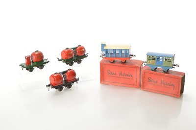Lot 42 - French Hornby 0 Gauge group of Goods wagons (5)