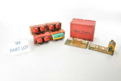 Lot 43 - English and French Hornby 0  mixed group of Rolling stock and Accessories (17)