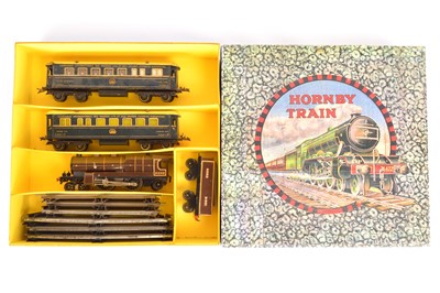 Lot 46 - Hornby 0 Gauge No.3C Clockwork Riviera blue Train set