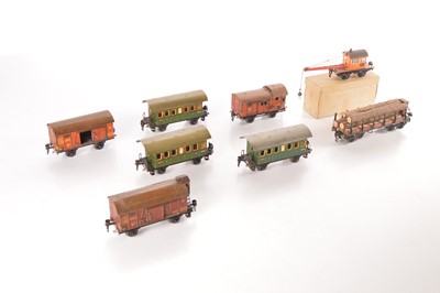 Lot 116 - Marklin 0 Gauge group of DR Goods and Passenger rolling stock (8)