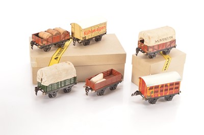 Lot 121 - Marklin 0 Gauge group of Goods wagons (6)