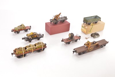 Lot 123 - Marklin 0 Gauge Group of Goods wagons (7)
