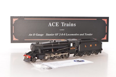 Lot 137 - Ace Trains 0 Gauge Modern issue E/38 2-8-0 Loco & Tender LMS satin black class 8F