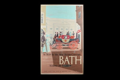 Lot 226 - British Railways Western Region 1960s Poster Bath in 1828 by New Steam Carriage Today By Western Region