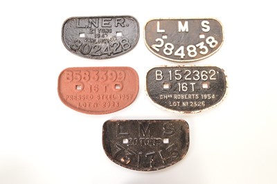 Lot 236 - Cast Iron Wagon Plates (5)